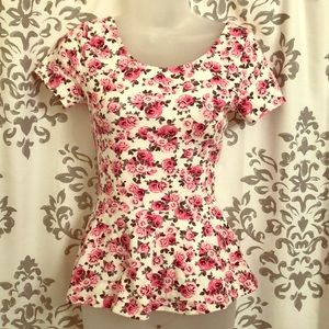 H & M floral peplum top